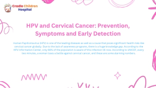 HPV and Cervical Cancer Prevention, Symptoms and Early Detection