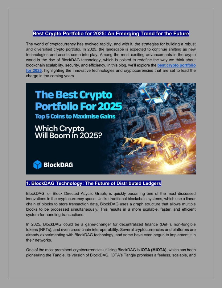 best crypto portfolio for 2025 an emerging trend