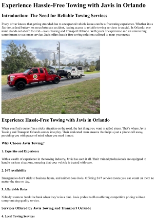 experience hassle free towing with javis