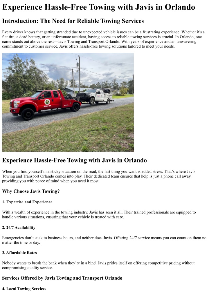 experience hassle free towing with javis