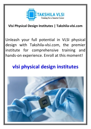 Vlsi Physical Design Institutes Takshila-vlsi.com