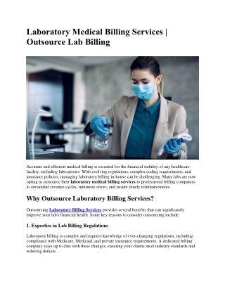 laboratory medical billing services outsource