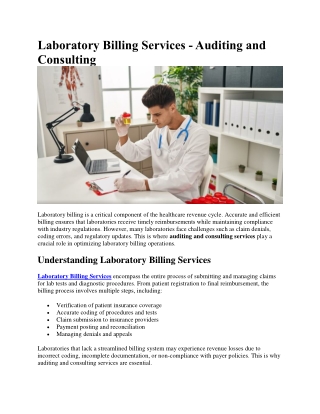 laboratory billing services auditing