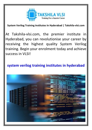 system verilog training institutes in hyderabad