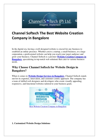 channel softech the best website creation company
