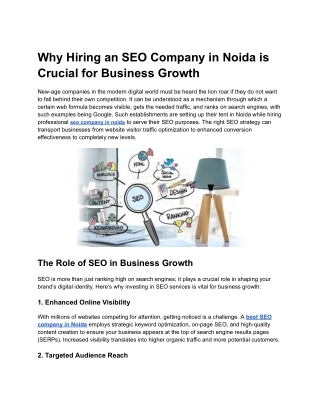 Why Hiring an SEO Company in Noida is Crucial for Business Growth