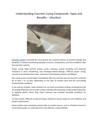 understanding concrete curing compounds types