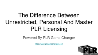 the difference between unrestricted personal and master plr licensing