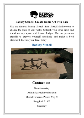 Banksy Stencil Create Iconic Art with Ease