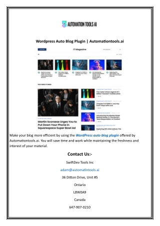 wordpress auto blog plugin automationtools ai