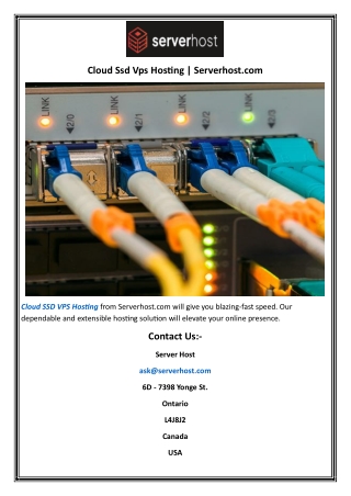 Cloud Ssd Vps Hosting  Serverhost