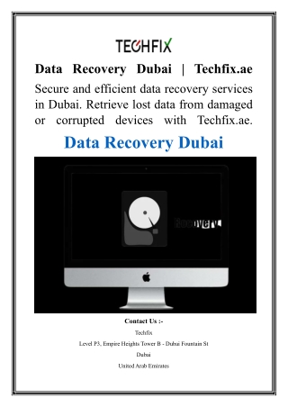 data recovery dubai techfix ae secure