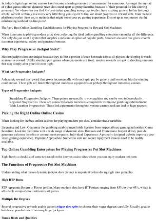 The Best  On-line  Casino Sites for  Playing The Game Progressive  Reward  Onlin