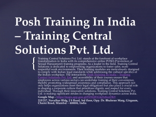 Posh Training Mumbai – Training Central Solutions Pvt. Ltd.