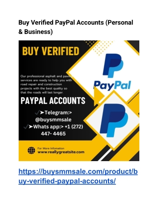 Buy Verified PayPal Accounts (Personal & Business)