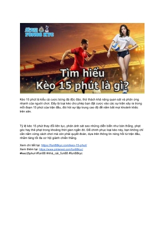 Kèo 15 Phút Tại FUN88 KYC_ Đặt Cược Nhanh, Thắng Lớn Ngay