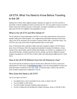 UK ETA: What You Need to Know Before Traveling to the UK