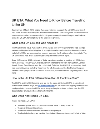 UK ETA: What You Need to Know Before Traveling to the UK