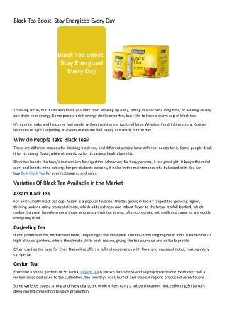 Black Tea Boost Stay Energized Every Day