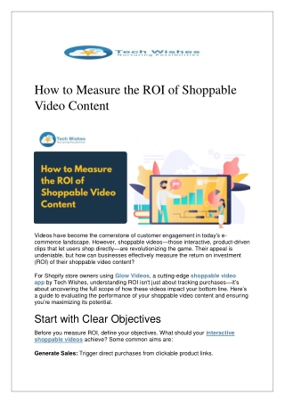 how to measure the roi of shoppable video content