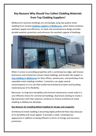 key reasons why should you collect cladding