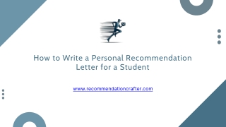 How to Write a Personal Recommendation Letter for a Student