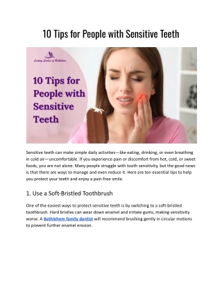 10 Tips for People with Sensitive Teeth