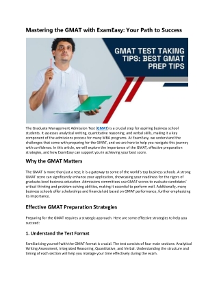 Ace the GMAT with ExamEasy | Your Ultimate Prep Resource
