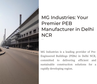 Best pre engineered building manufacturer in delhi ncr | MG Industries
