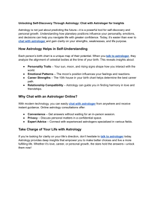 unlocking self discovery through astrology chat