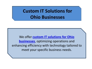 Custom IT Solutions for Ohio Businesses