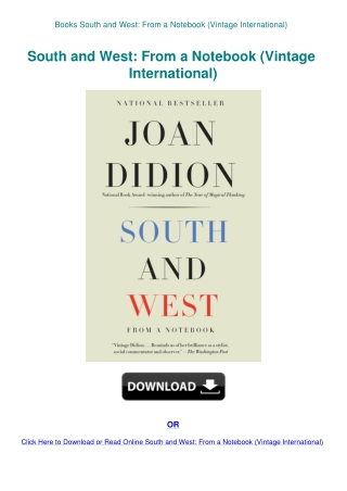 Books  South and West From a Notebook (Vintage International)