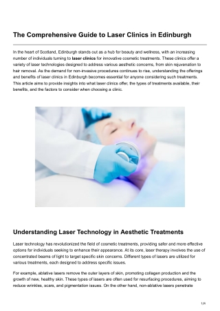 the comprehensive guide to laser clinics
