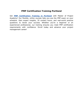 pmp certification training portland