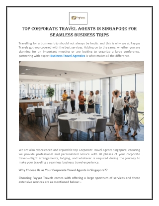 Top Corporate Travel Agents in Singapore for Seamless Business