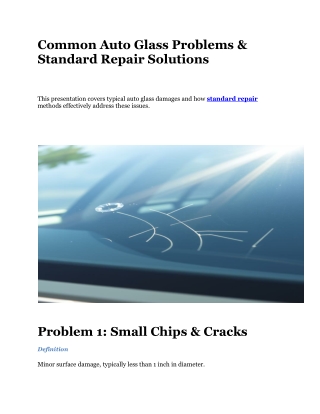 common auto glass problems standard repair