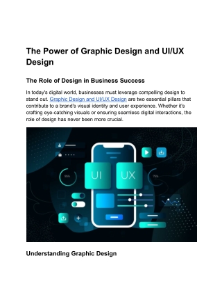 the power of graphic design and ui ux design