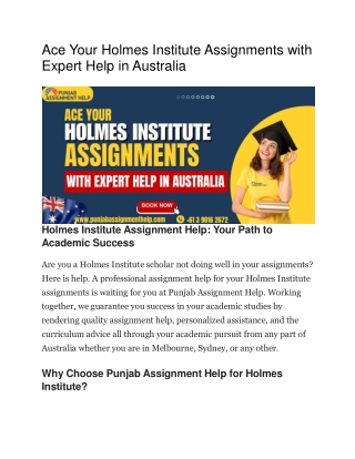 ace your holmes institute assignments with expert