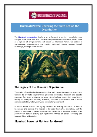 illuminati power unveiling the truth behind