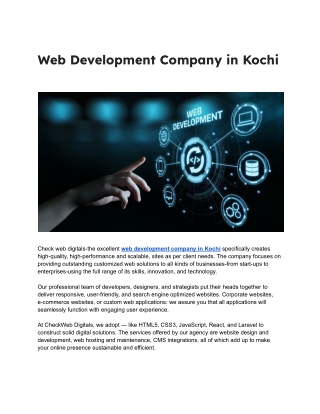 Web Development Company in Kochi