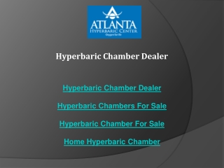 hyperbaric chamber dealer