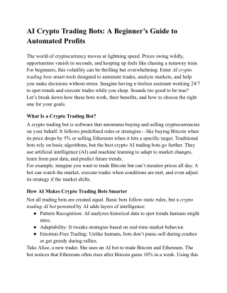 ai crypto trading bots a beginner s guide