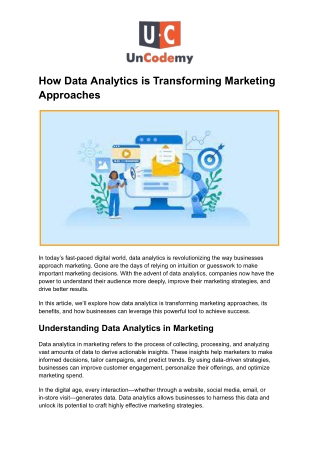 how data analytics is transforming marketing