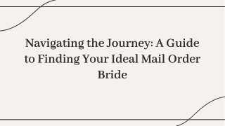 How to get mail order bride