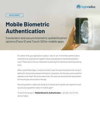 Enhance Security with LoginRadius Mobile Biometrics