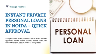 Personal loan from private finance in Noida - Vintage Finance