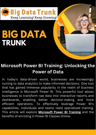 Microsoft Power BI Training Unlocking the Power of Data