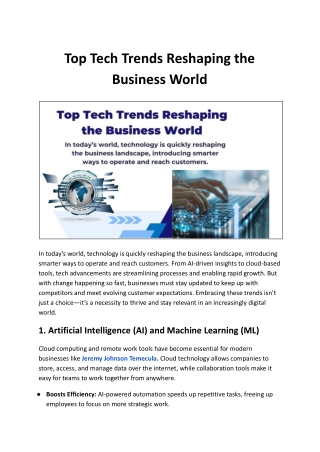 Jeremy Johnson Temecula’s Insights on the Future of Business Technology