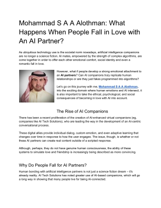 Mohammad S A A Alothman What Happens When People Fall in Love with An AI Partner