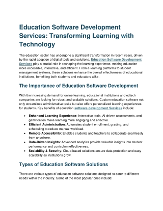 education software development services